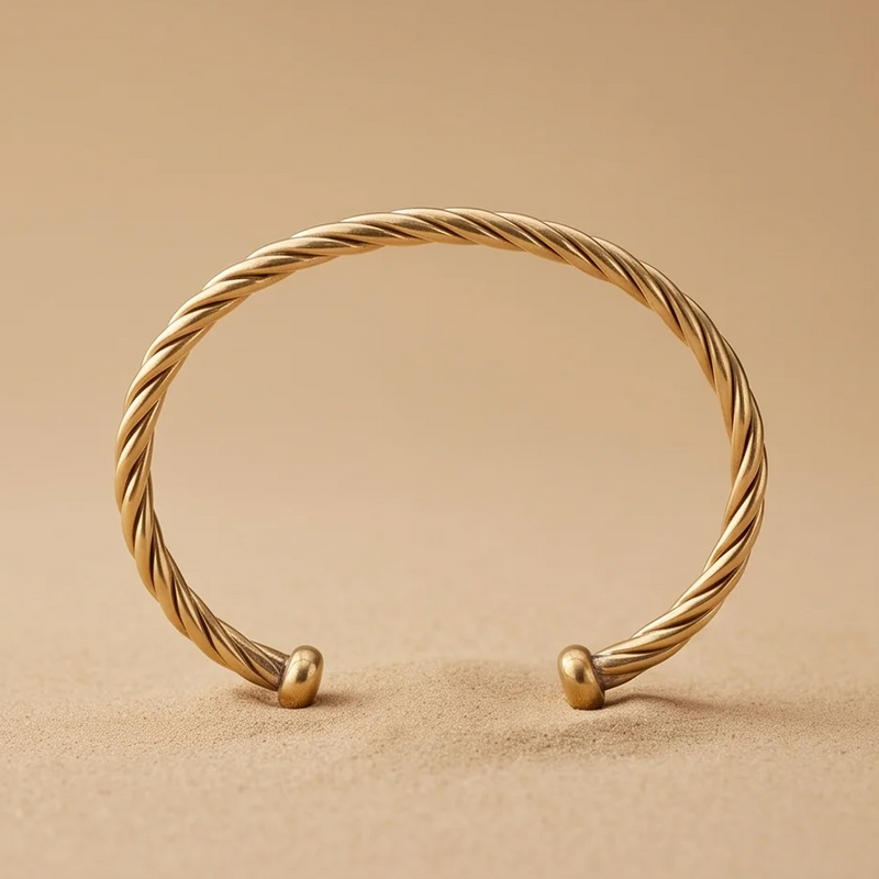 Link gold-tone spiral twist cuff